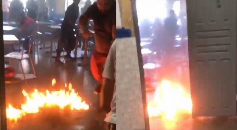 Estudante de 12 anos provoca incêndio proposital em sala de aula