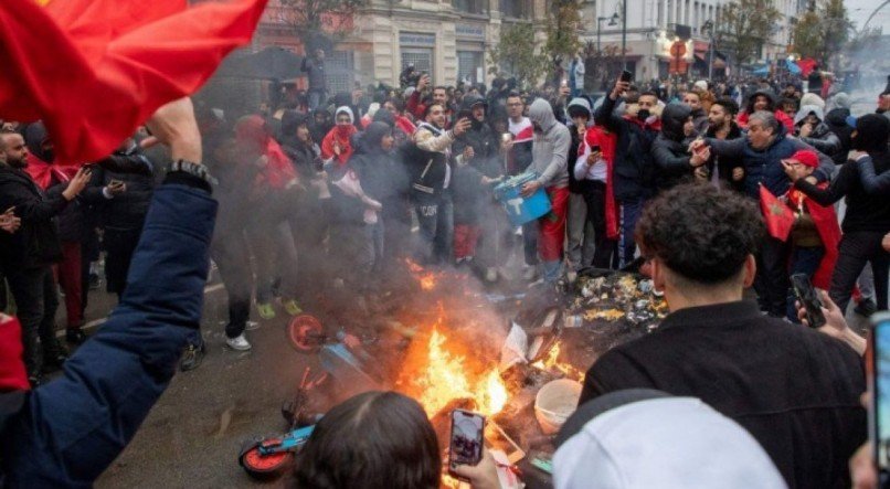 Confrontos em Bruxelas após o Bélgica-Marrocos