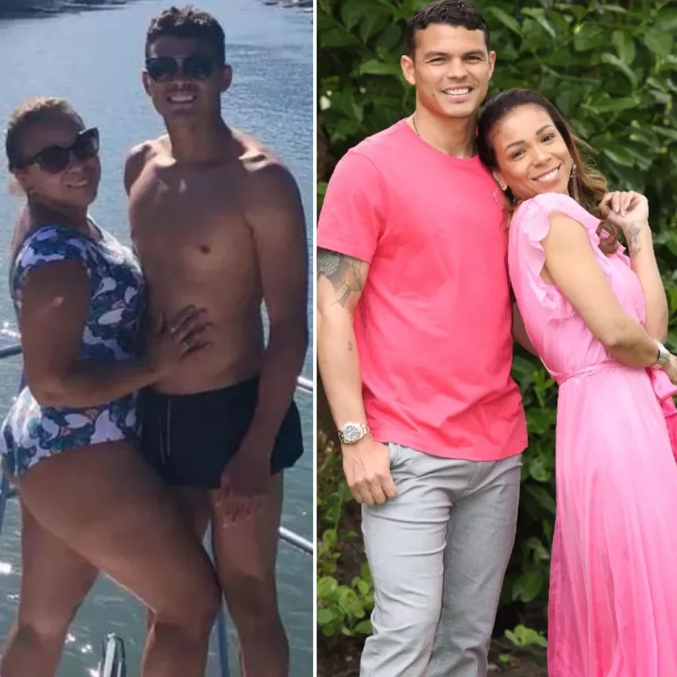 Thiago Silva e Isabelle Silva, sua esposa