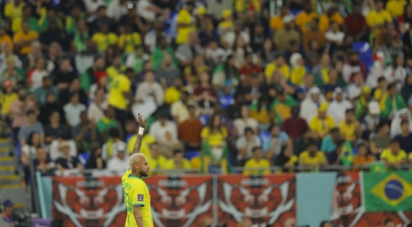 Neymar em ação pela Seleção Brasileira na Copa do Mundo 2022