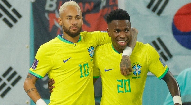 Neymar e Vini Jr pela Sele&ccedil;&atilde;o Brasileira