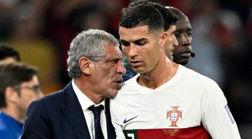 Fernando Santos e Cristiano Ronaldo se desentenderam na Copa do Mundo do Catar