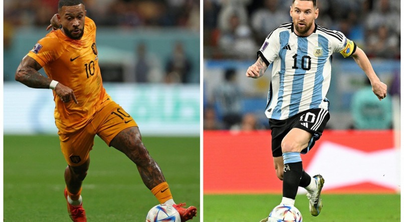 Memphis Depay e Lionel Messi se enfrentam em Holanda x Argentina na Copa do Mundo