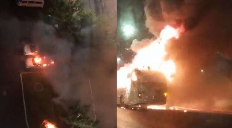 Ônibus e carros foram queimados em Brasília 