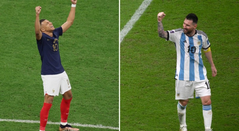 Mbapp&eacute; e Messi na Copa do Mundo 2022