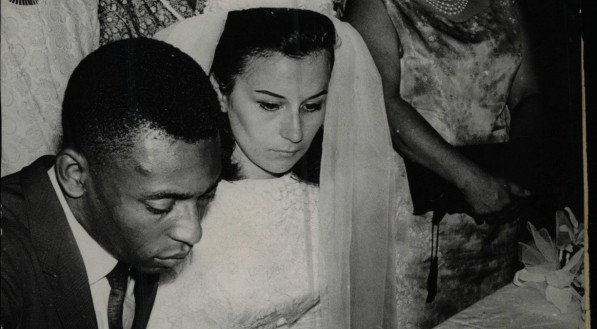 ESPOSA Pel&eacute; e Rosemeri em casamento, ocorrido em 1966