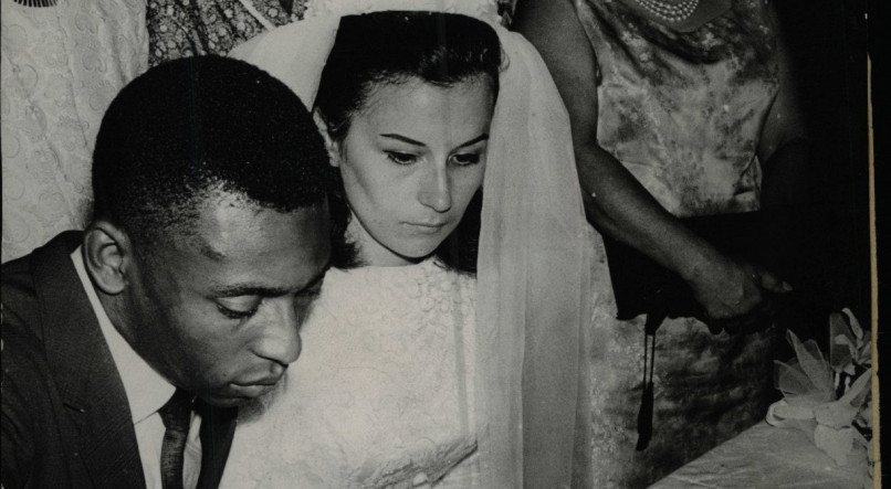 ESPOSA Pel&eacute; e Rosemeri em casamento, ocorrido em 1966
