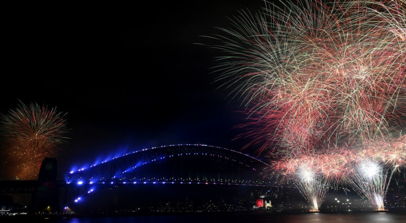 Queima de fogos para comemorar a chegada de 2023 em Sidney, Austrália