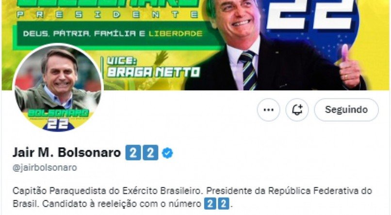 EX-PRESIDENTE Bolsonaro ainda se apresentava como presidente da Rep&uacute;blica nas redes sociais