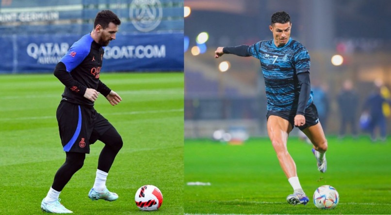 Messi e Cristiano Ronaldo devem ficar frente a frente em amistoso entre o PSG e um combinado entre Al Nassr e Ah Hilal
