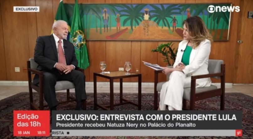 Lula foi entrevistado por Natuza Nery nesta quarta-feira (18)