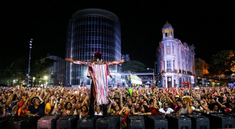 O polo Marco Zero é o palco principal do Carnaval do Recife.