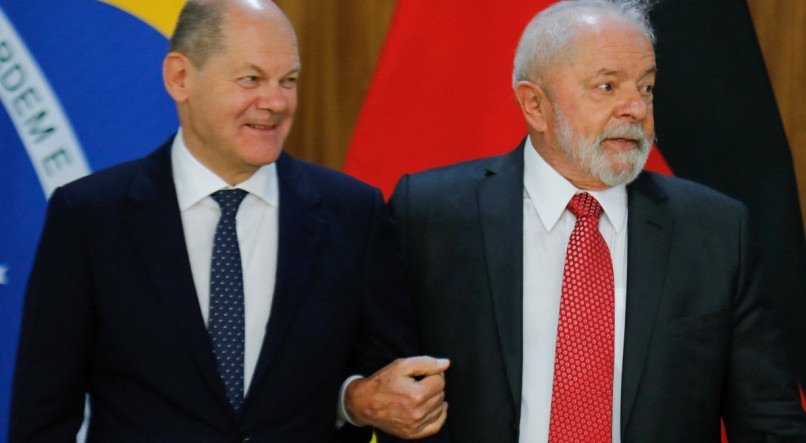 Lula e Olaf Scholz se encontraram nesta segunda (30), no Palácio do Planalto