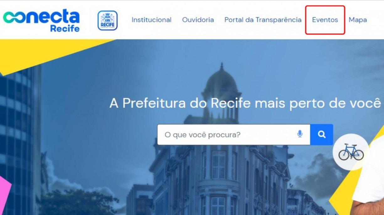 Site do Conecta Recife. 