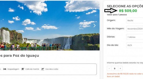 Reprodução site da 123milhas