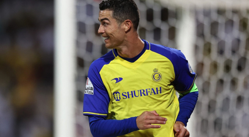 Cristiano Ronaldo &eacute; a refer&ecirc;ncia do Al-Nassr no jogo contra o Al-Hazem pela Liga Saudita