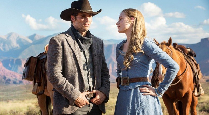 James Marsden e Evan Rachel Wood faziam parte do elenco de 'Westworld'.