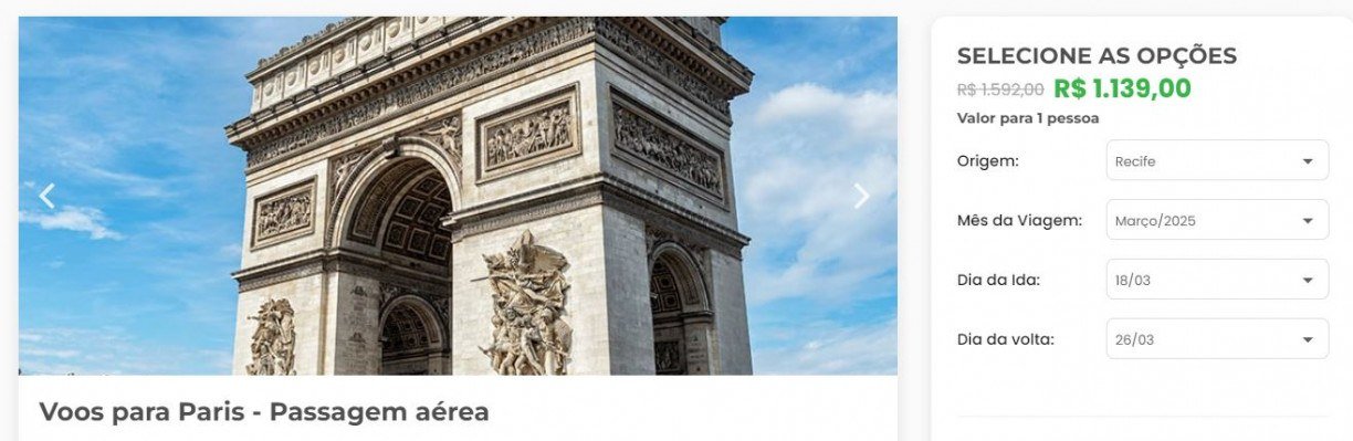 Voos do Recife para Paris em promoção Reprodução