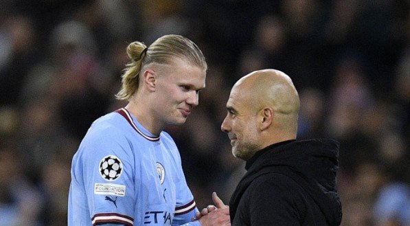 Haaland e Pep Guardiola