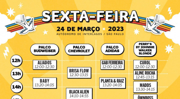 Line-up Lollapalooza Brasil na sexta-feira (24).