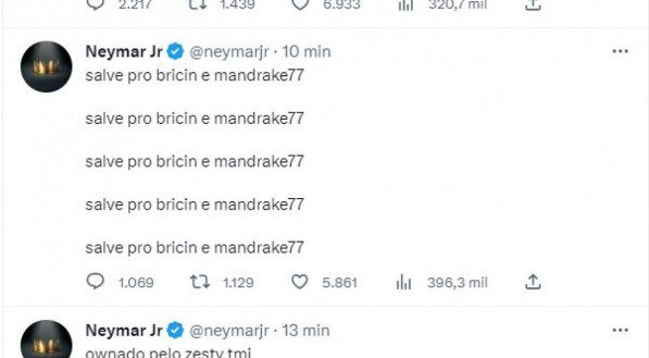 Neymar tem conta hackeada no Twitter