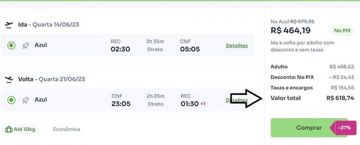 Os voos promocionais para Belo Horizonte são para viagens em junho deste ano, Reprodução MaxMilhas