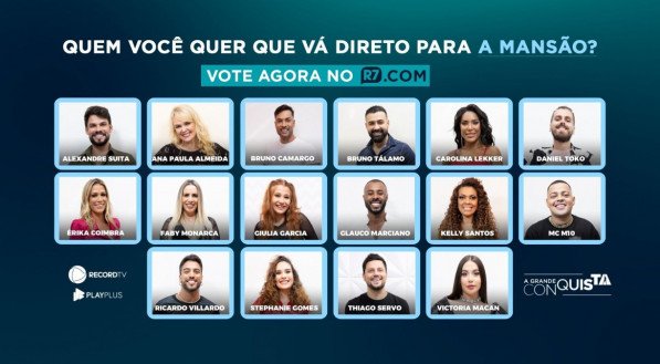 Participantes do grupo de famosos de A Grande Conquista disputam uma vaga na Mansão do reality