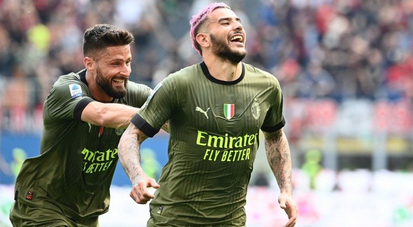 Os franceses Theo Hernández e Giroud são destaques do time do Milan.