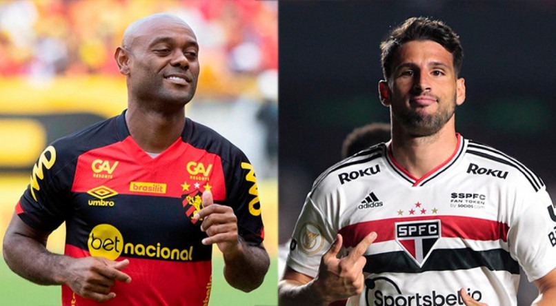 Vagner Love e Calleri devem fazer um duelo à parte no jogo entre Sport e São Paulo pela Copa do Brasil 2023