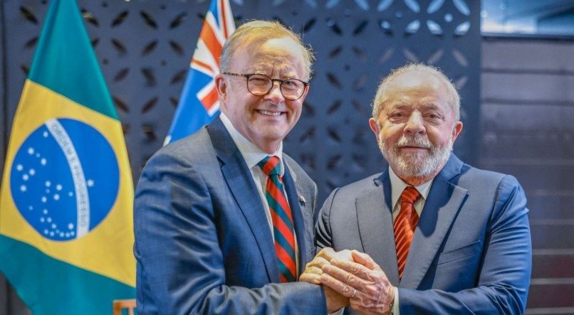 Hiroshima, Japão, 19.05.2023 - Presidente Luiz Inácio Lula da Silva se encontra com o primeiro-ministro da Austrália, Anthony Albanese. É a primeira reunião bilateral que faz ao participar, como convidado, da Cúpula do G7. Foto: Ricardo Stuckert/PR




