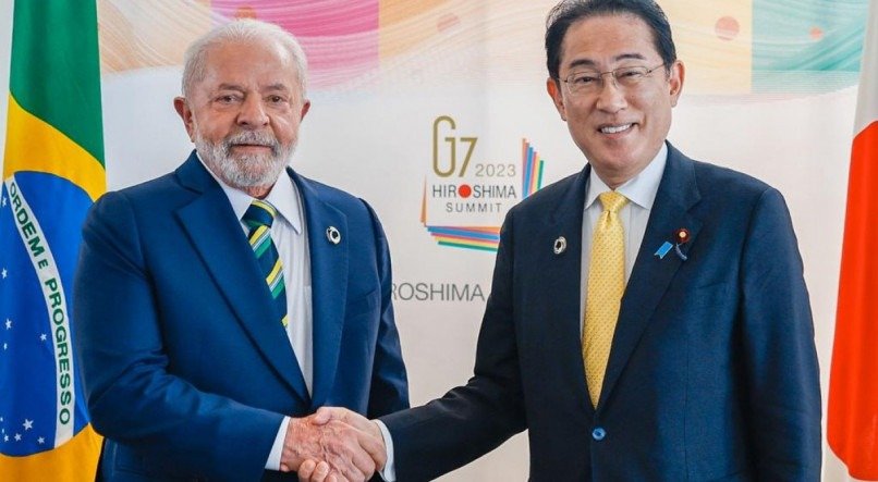 O presidente Luiz In&aacute;cio Lula da Silva se reuniu com o primeiro-ministro japon&ecirc;s, Fumio Kishida