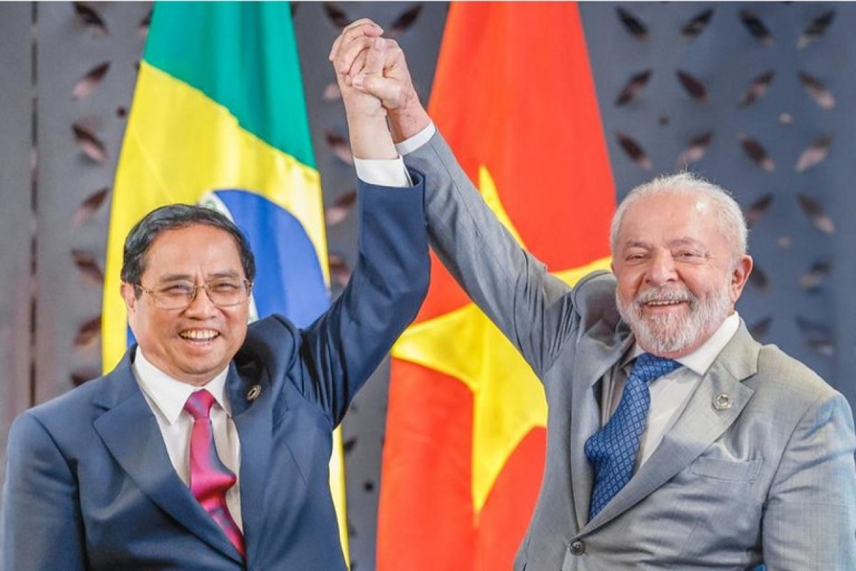 Lula e o primeiro-ministro do Vietnã, Pham Minh Chinh
