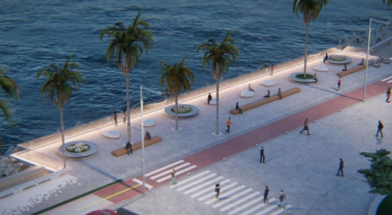 Projeto da nova Orla de Boa Viagem, com o qual João Campos planeja atender classe média do Recife e o turismo