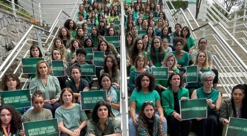 Funcionária da Globo fazem protesto contra caso de assédio