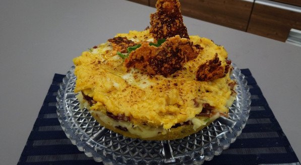 Receita de escondidinho de charque com banana-comprida 