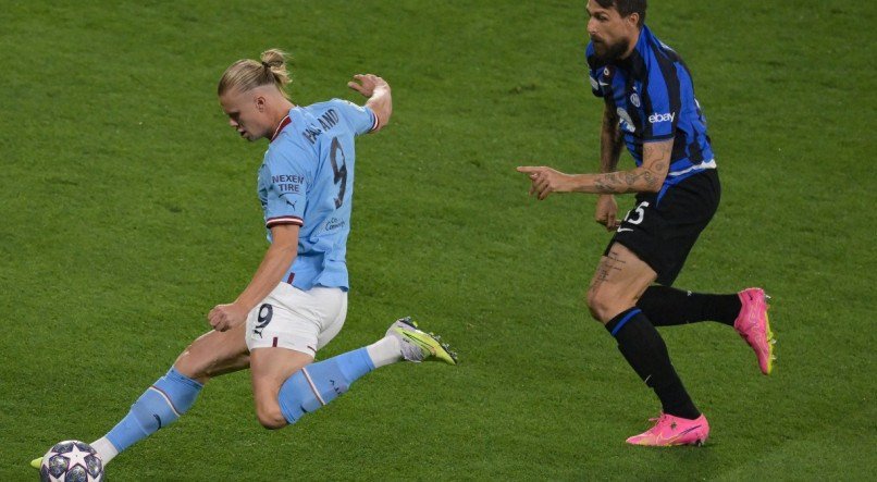 Haaland contra a Inter de Milão