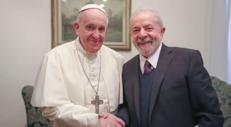 Lula e o Papa Francisco, em 2020