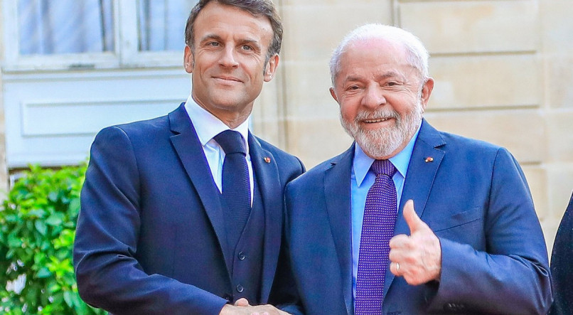 Presidente da Rep&uacute;blica, Luiz In&aacute;cio Lula da Silva, em encontro com o Presidente da Fran&ccedil;a, Emmanuel Macron