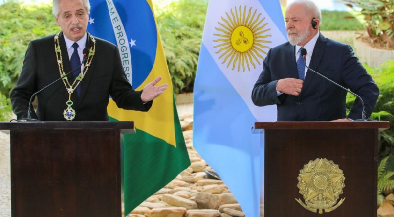  O presidente Luiz Inácio Lula da Silva recebe o presidente da Argentina, Alberto Fernández