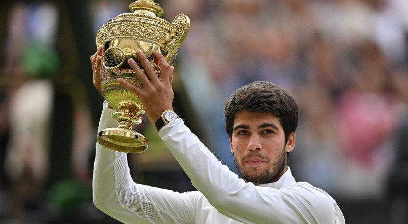 O espanhol Carlos Alcaraz foi campeão em Wimbledon