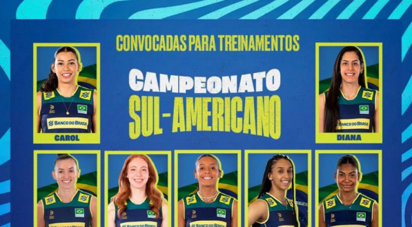 Atletas convocadas para os treinamentos do Sul-Americano Feminino de vôlei, que acontece em Recife, entre os dias 19 e 23 de agosto.