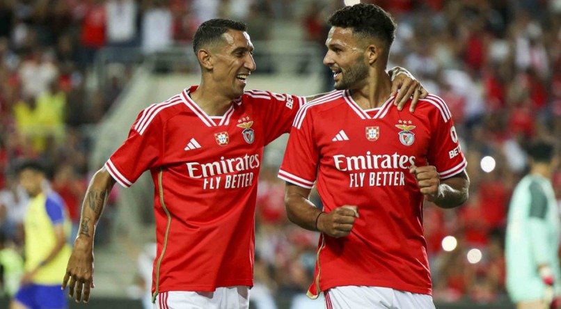 Ángel Di María e Gonçalo Ramos, jogadores do Benfica