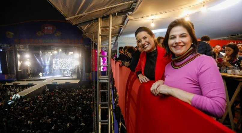 Governadora Raquel Lyra e vice-governadora na abertura do FIG 2023