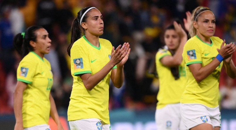 Seleção Brasileira Feminina durante jogo contra a França na Copa do Mundo 2023