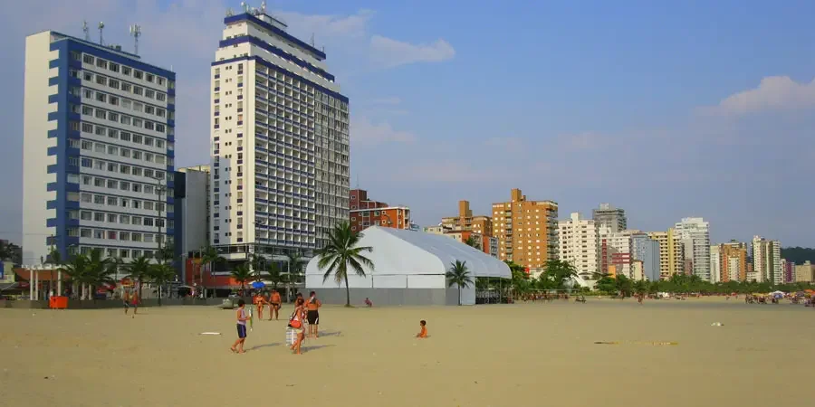 Praia do Boqueirão, em Praia Grande, litoral de São Paulo
