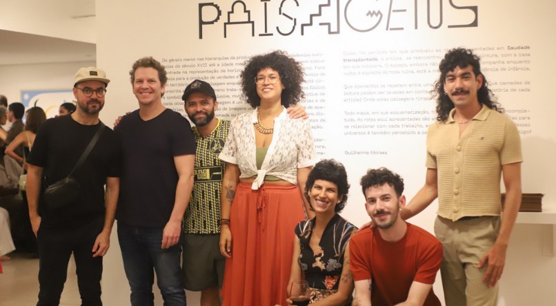 Artistas e curador da exposição "Seis Paisagens", na Galeria Marco Zero