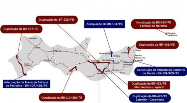 Projetos de infraestrutura e transporte beneficiados pelo Novo PAC em Pernambuco