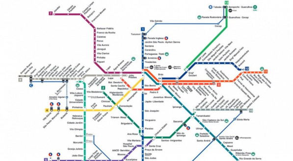 Mapa metrô SP 2023