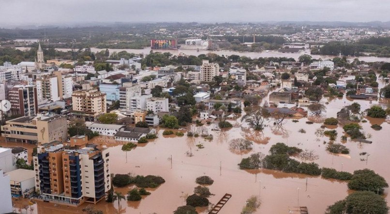Enchente do Rio Taquari na cidade de Lajeado (RS)