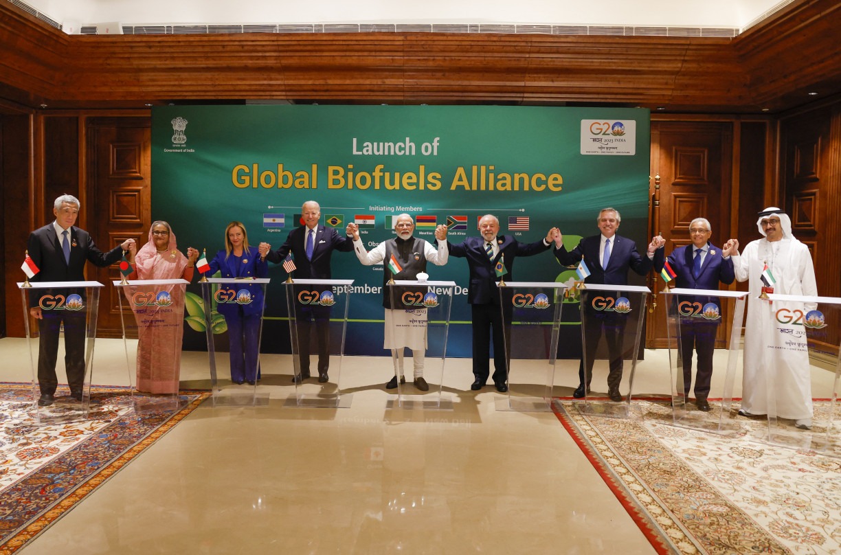 Autoridades participam do lançamento da Aliança Global de Biocombustíveis na Cúpula do G20 em Nova Delhi